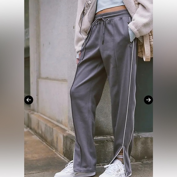 FREE PEOPLE Hop To It Track Pants - Gunmetal MWT Retail $98 - Picture 4 of 10